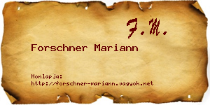 Forschner Mariann névjegykártya